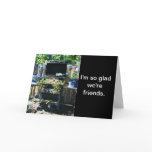 Blue Flowers BBQ Friend Card