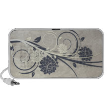 Blue Flowers Doodle Travelling Speakers