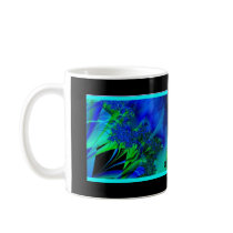 Blue Flowers Fractal Art MUG