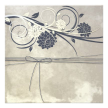 Blue flowers Invitation