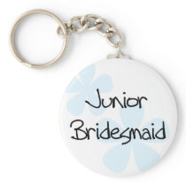 Blue Flowers Jr. Bridesmaid Keychains