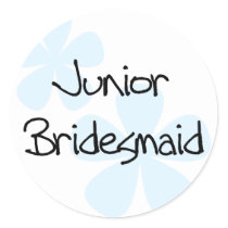 Blue Flowers Jr. Bridesmaid Sticker