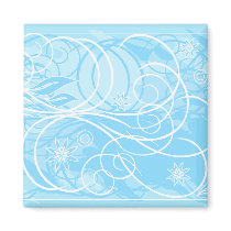 blue flowers refrigerator magnet