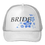 blue flowers mesh hats