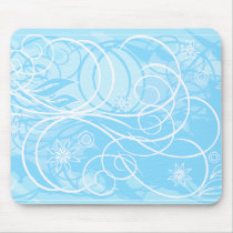 blue flowers mouse pad
