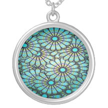 Blue Flowers Necklace