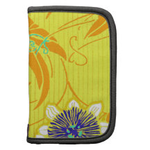 Blue Flowers on Yellow Folio Planners