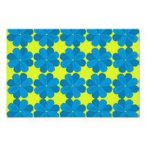Blue flowers pattern photo print
