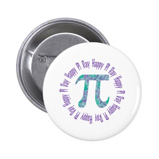 Blue Flowers Pi Tees and Gifts Buttons