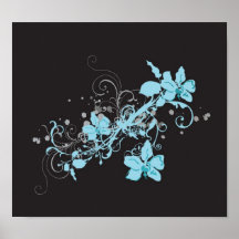 Blue flowers Poster