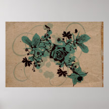 Blue flowers Poster