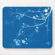 Blue Flowers shirt Mouse Pads
