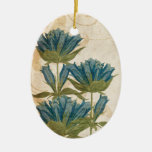 Blue Flowers Vintage Wedding Christmas Tree Ornaments