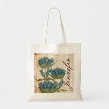 Blue Flowers Vintage Wedding Tote Bag