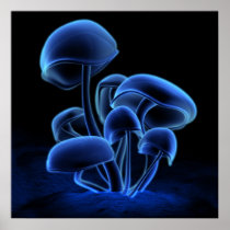 Blue Fluorescence (Square) Print
