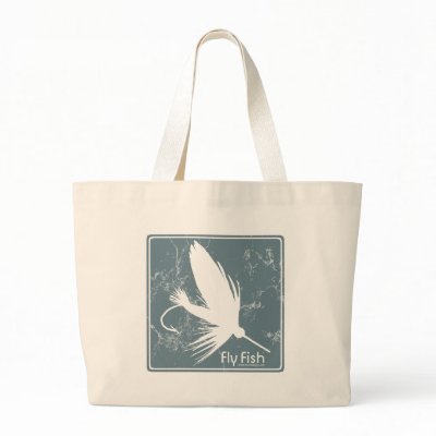 Blue Fly Fish Tote Bag by brooktroutdesign