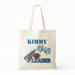 Blue Football Cheerleader Canvas Tote Bag
