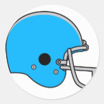 blue football helmet round sticker