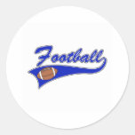 blue football logo round stickers