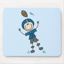 Blue Football Player Tshirts and Gifts Mouse Pads