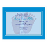 Blue Footprint Baby Shower Invitation Post Cards