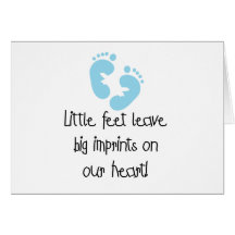 Blue Footprints Little Feet Big Imprints Greeting Card