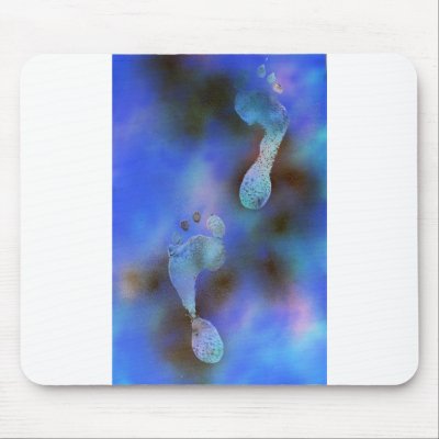 Blue footprints painting by SusansZooCrew