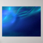 Blue Fractal Mist Poster
