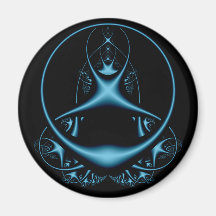 Blue Fractal Round Magnet