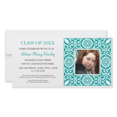 Blue Frame - Photo Graduation Party Invites Photo Greeting Card by kool27stemplates
