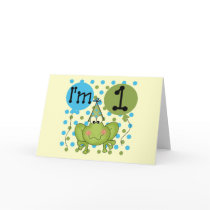 Blue Frog 1st Birthday Tshirts and Gifts Card