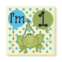 Blue Frog 1st Birthday Tshirts and Gifts Magnet