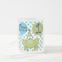 Blue Frog 1st Birthday Tshirts and Gifts Coffee Mugs