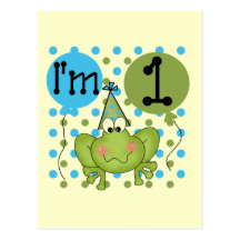 Blue Frog 1st Birthday Tshirts and Gifts Postcard