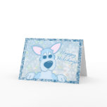 Blue Frosty Pembroke Welsh Corgi Christmas Card