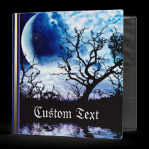 Blue Full Moon Tree Silhouette Photo Album Binder binders