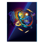 Blue Galaxy Dragon Post Card