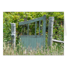 Blue gate greeting card