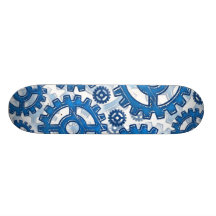 Blue gear wheels skateboard