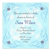 Blue Gem Baby Shower Invitation