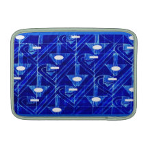 Blue geometric design Rickshaw Sleeve MacBook Sleeves