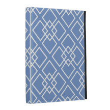 Blue Geometric Diamond Pattern iPad Folio Case