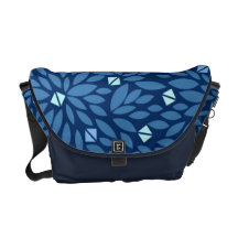 Blue Geometric Floral messenger Bag