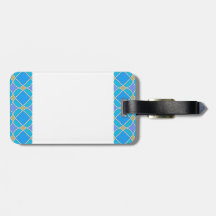 blue geometric pattern luggage tag