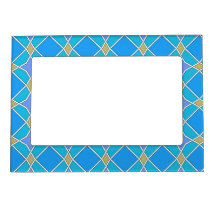 blue geometric pattern magnetic frame