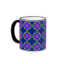 Blue geometric pattern mug