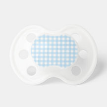 Blue Gingham Baby Pacifier
