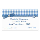 Blue Gingham Business Card