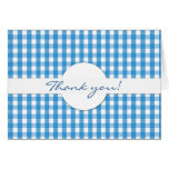 Blue Gingham Check Pattern Greeting Cards