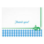 Blue Gingham Check Pattern Personalized Invites